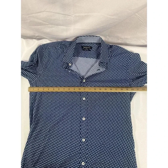 Bugatchi Shirt Medium Mens Shaped Fit Blue Long Sleeve Button Up - Picture 5 of 6